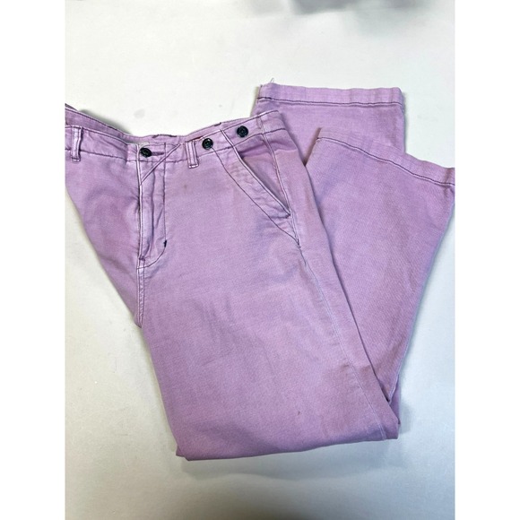 Pilcro Casual Pant Lived In Rose Pink Cotton Straight Leg Front Closure SZ 28/6 - Picture 5 of 9